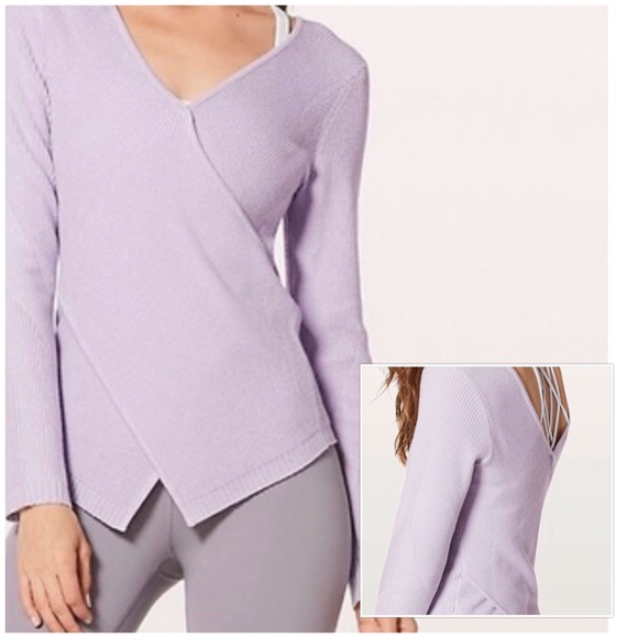 NWT Lululemon Wrap It Back Sweater Lavender Size 4 - Picture 7 of 7